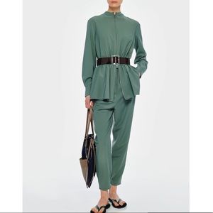 Tibi double layer plain weave jumpsuit
